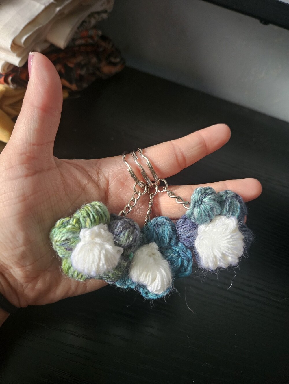 Handmade Crochet Flower Keychain - Picture 6 of 6